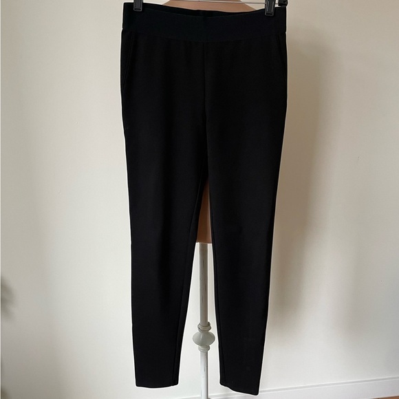 Rag & Bone/JEAN Reilly Black Ponte Zipper Calf Skinny Ankle Pull On Pants EUC S - Picture 2 of 9